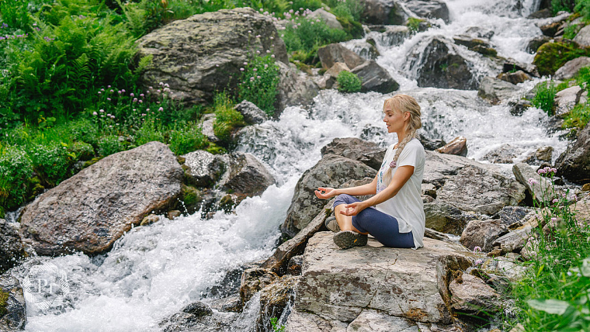 waterfall meditation photo