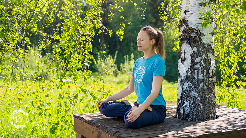 pranayama under a tree