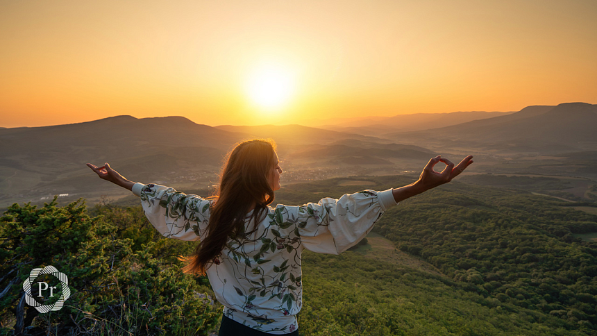 Mountain sunrise photo