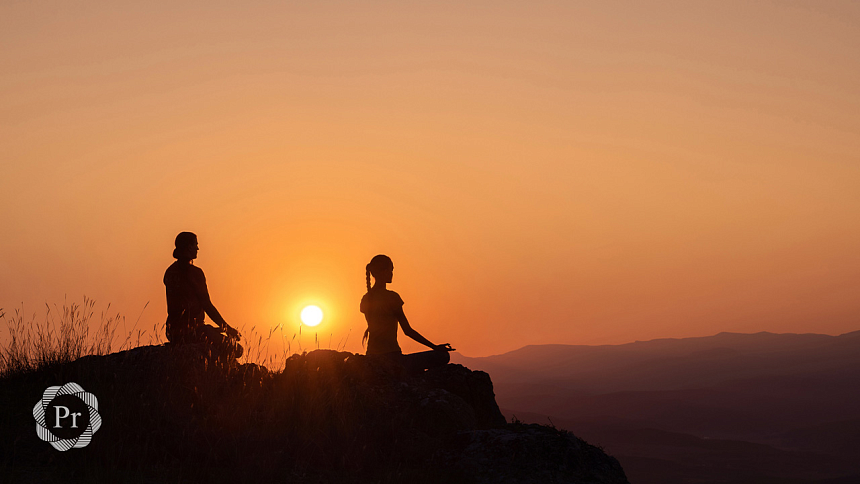 editation on a mountain photo