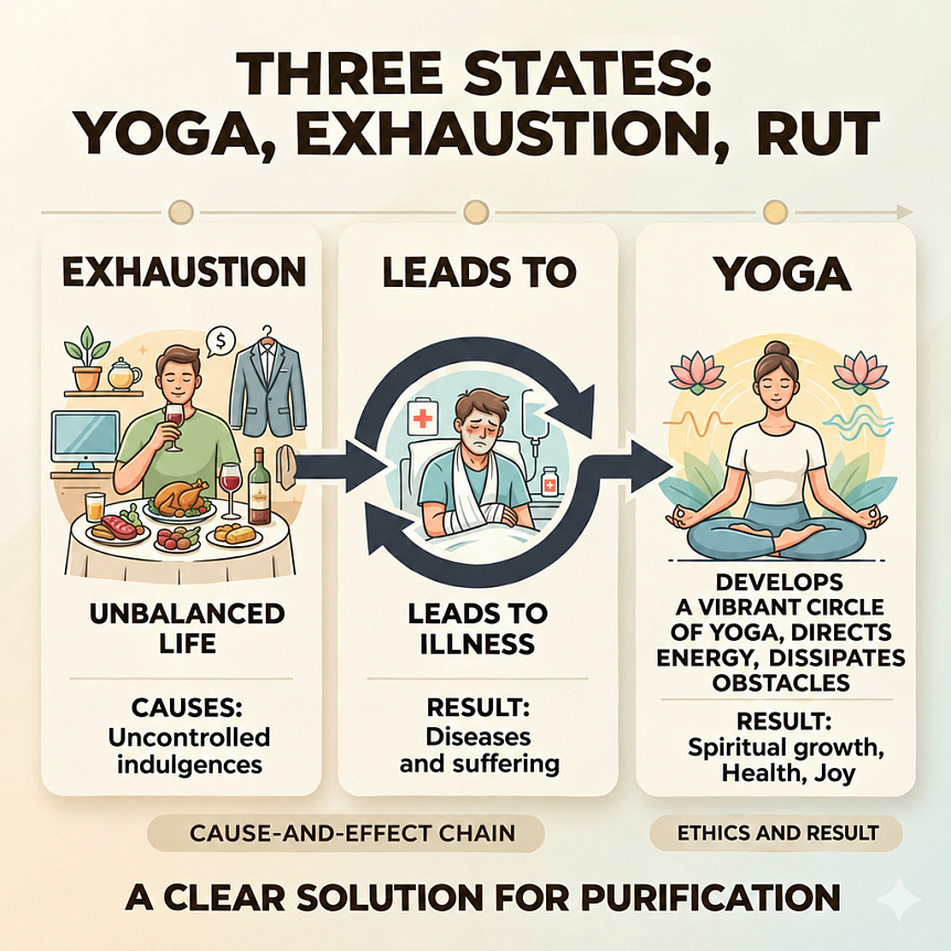 Bhoga, Roga, Yoga: How mindfulness interrupts the cycle of disease and suffering. Choose mindfulness for health and happiness