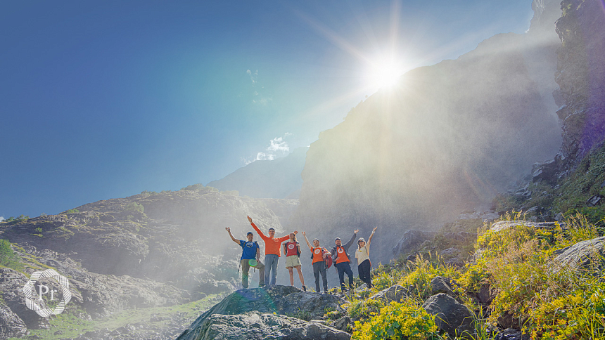 People in the mountains photo